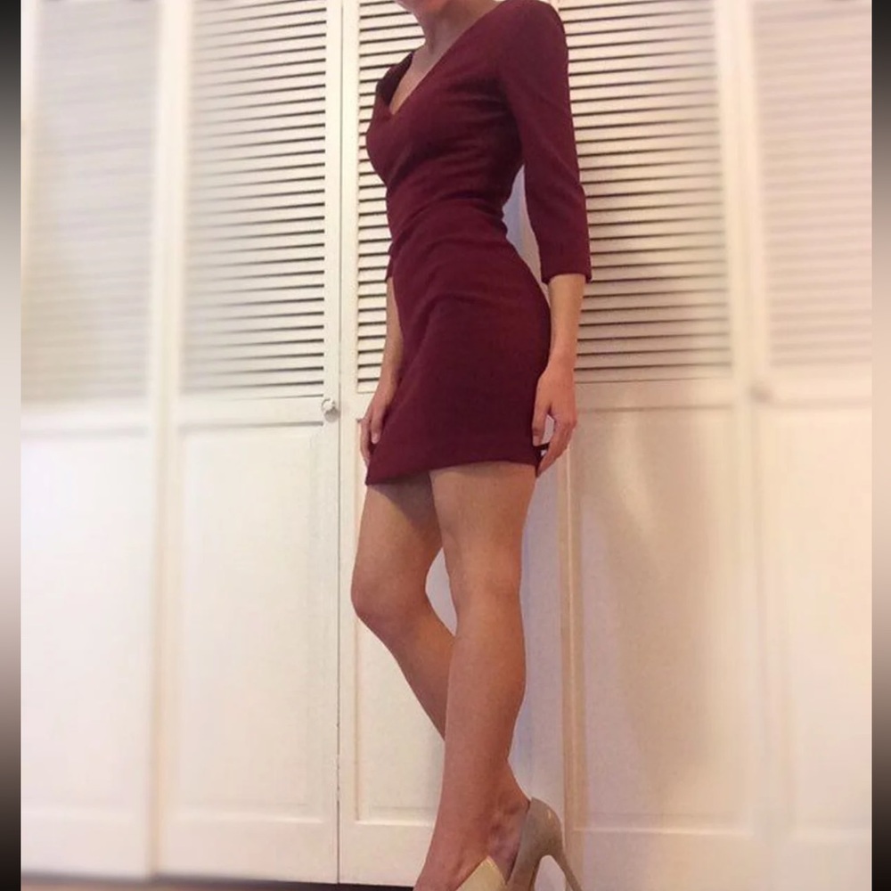 Zara Burgundy Pencil Dress